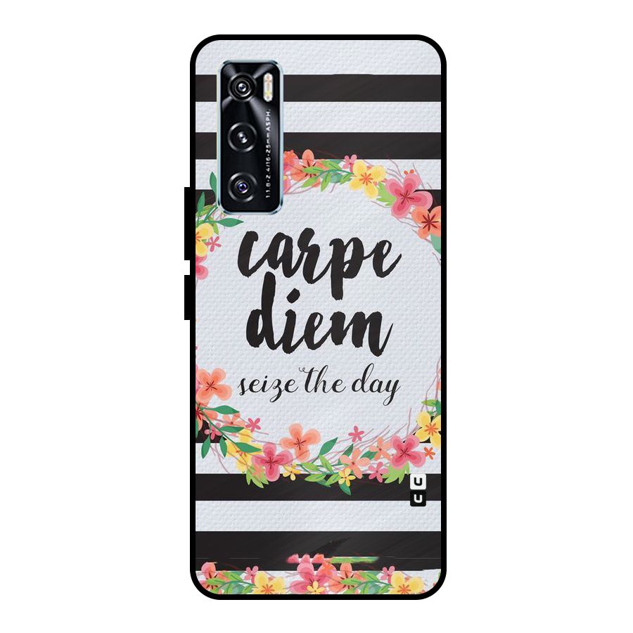 Floral Seize The Day Metal Back Case for Vivo V20 SE