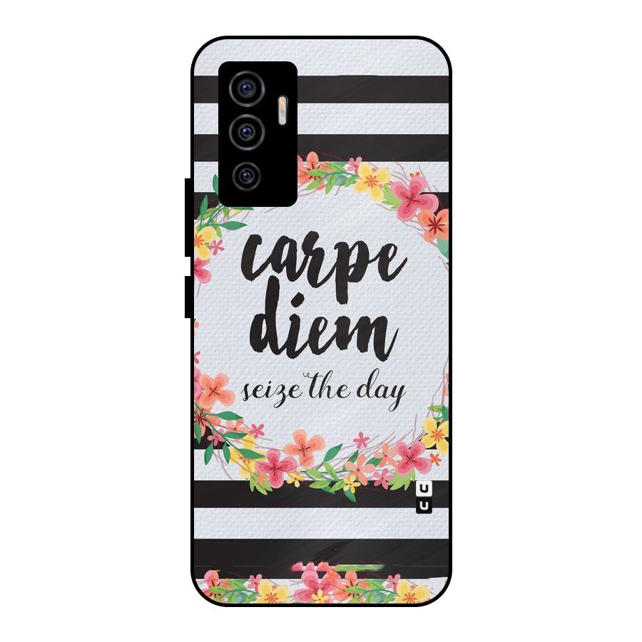 Floral Seize The Day Metal Back Case for Vivo V23e