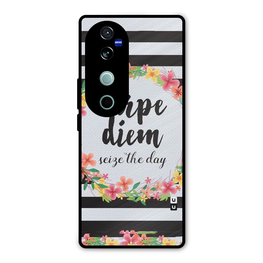 Floral Seize The Day Metal Back Case for Vivo V40