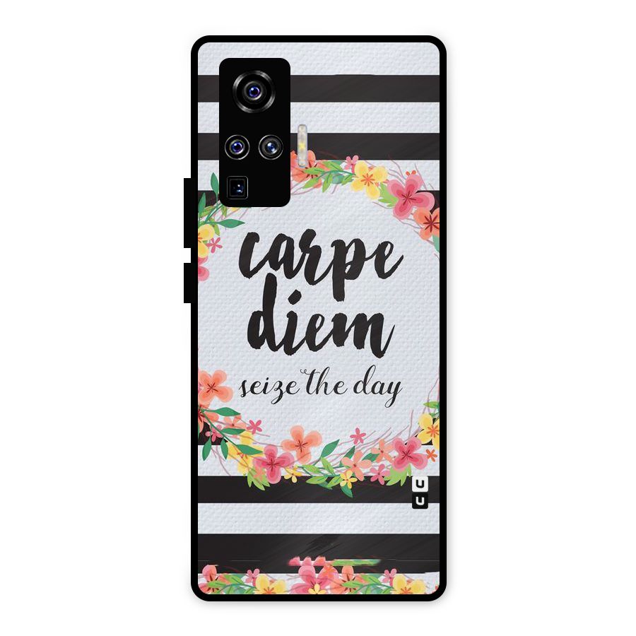 Floral Seize The Day Metal Back Case for Vivo X50 Pro