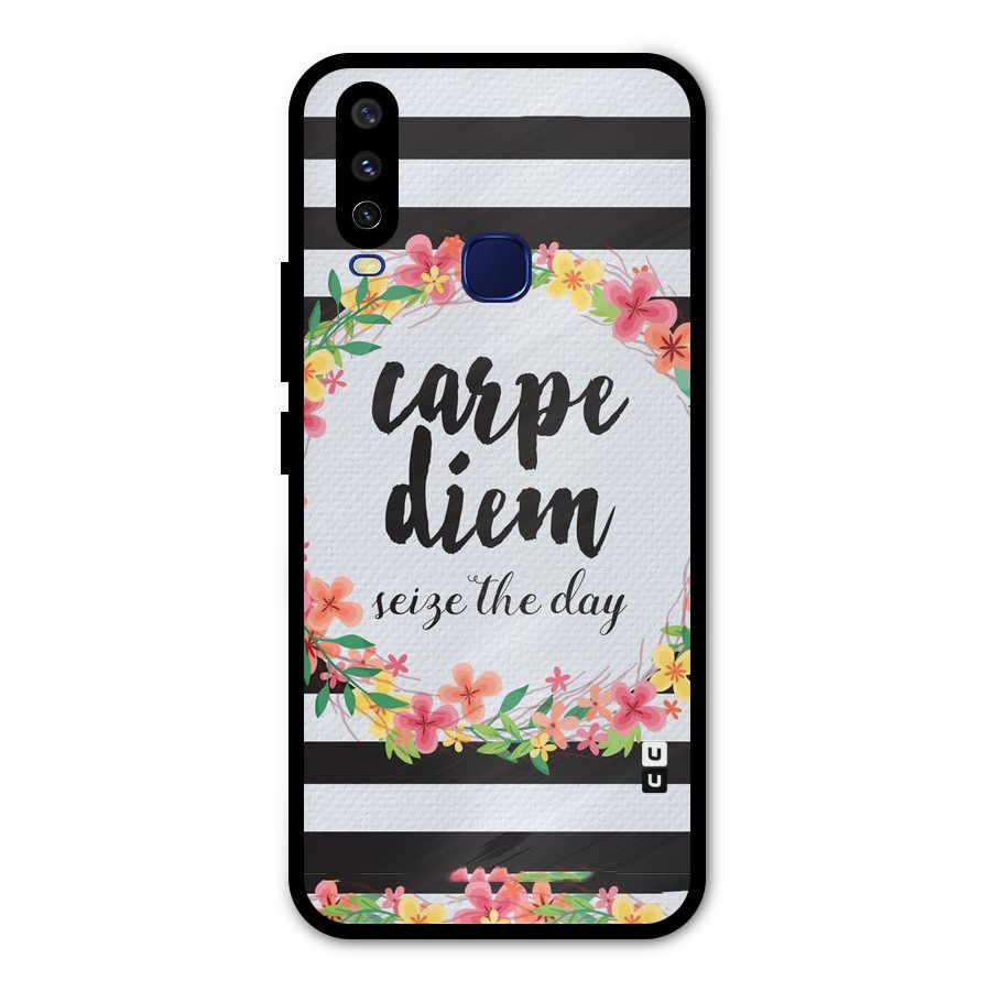 Floral Seize The Day Metal Back Case for Vivo Y15