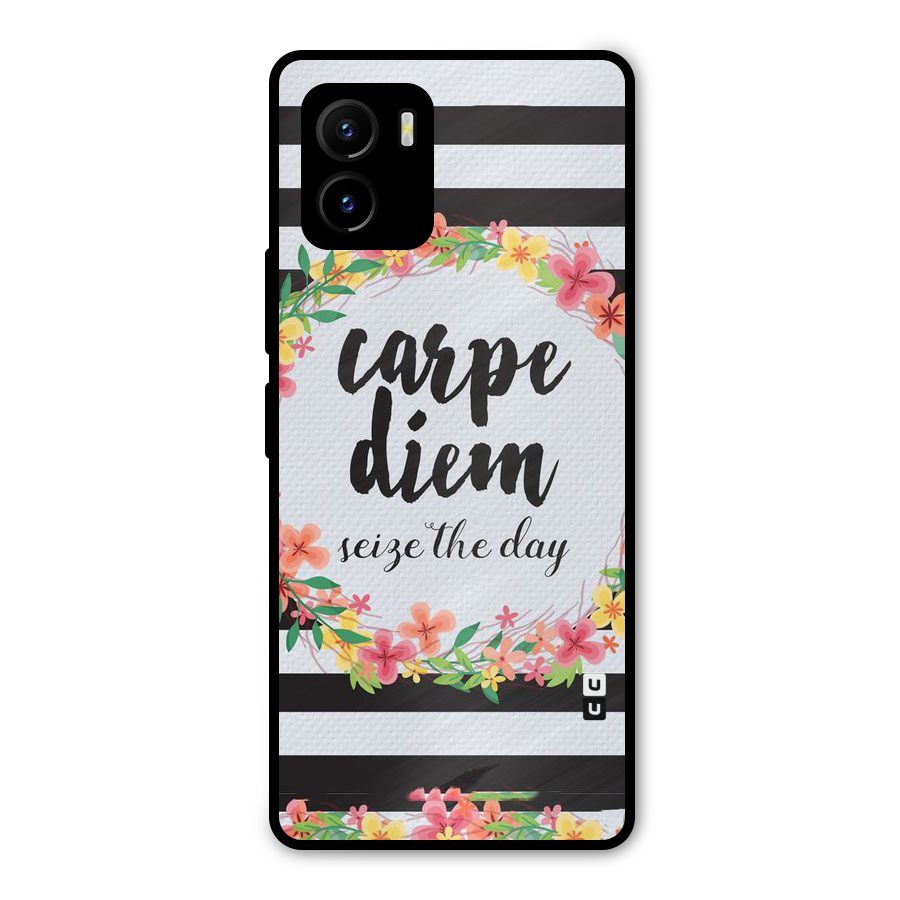 Floral Seize The Day Metal Back Case for Vivo Y15s