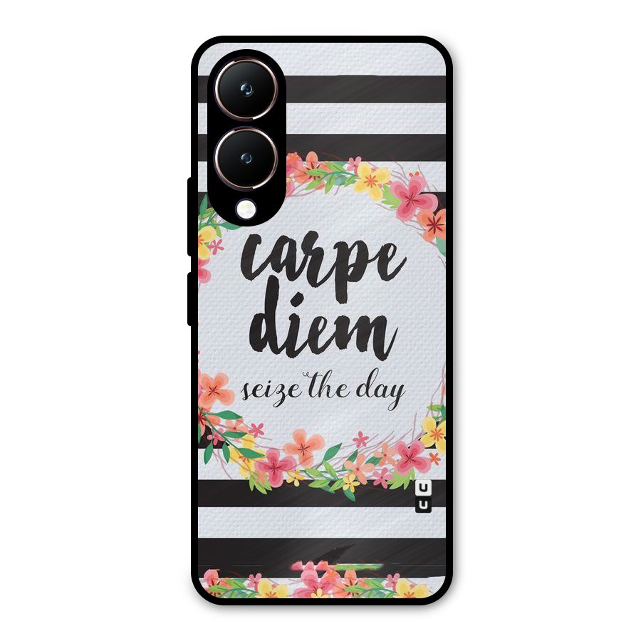 Floral Seize The Day Metal Back Case for Vivo Y28