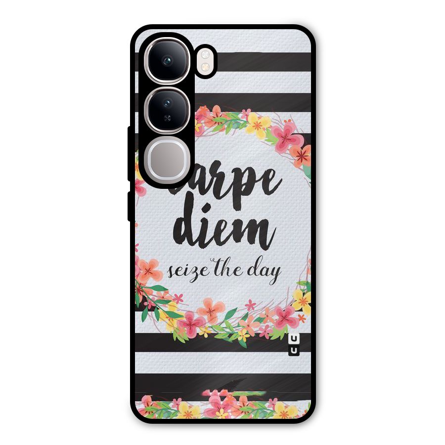 Floral Seize The Day Metal Back Case for Vivo Y300