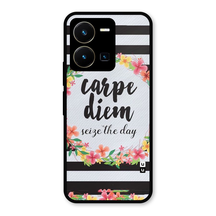 Floral Seize The Day Metal Back Case for Vivo Y35