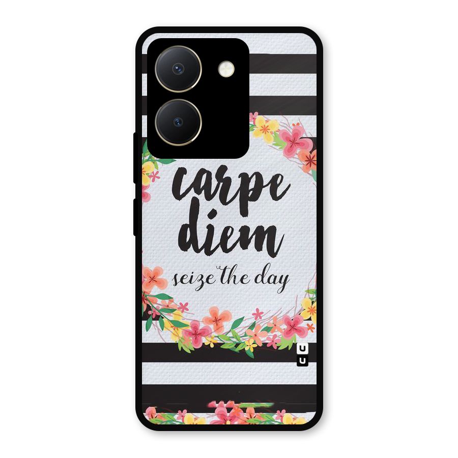 Floral Seize The Day Metal Back Case for Vivo Y36