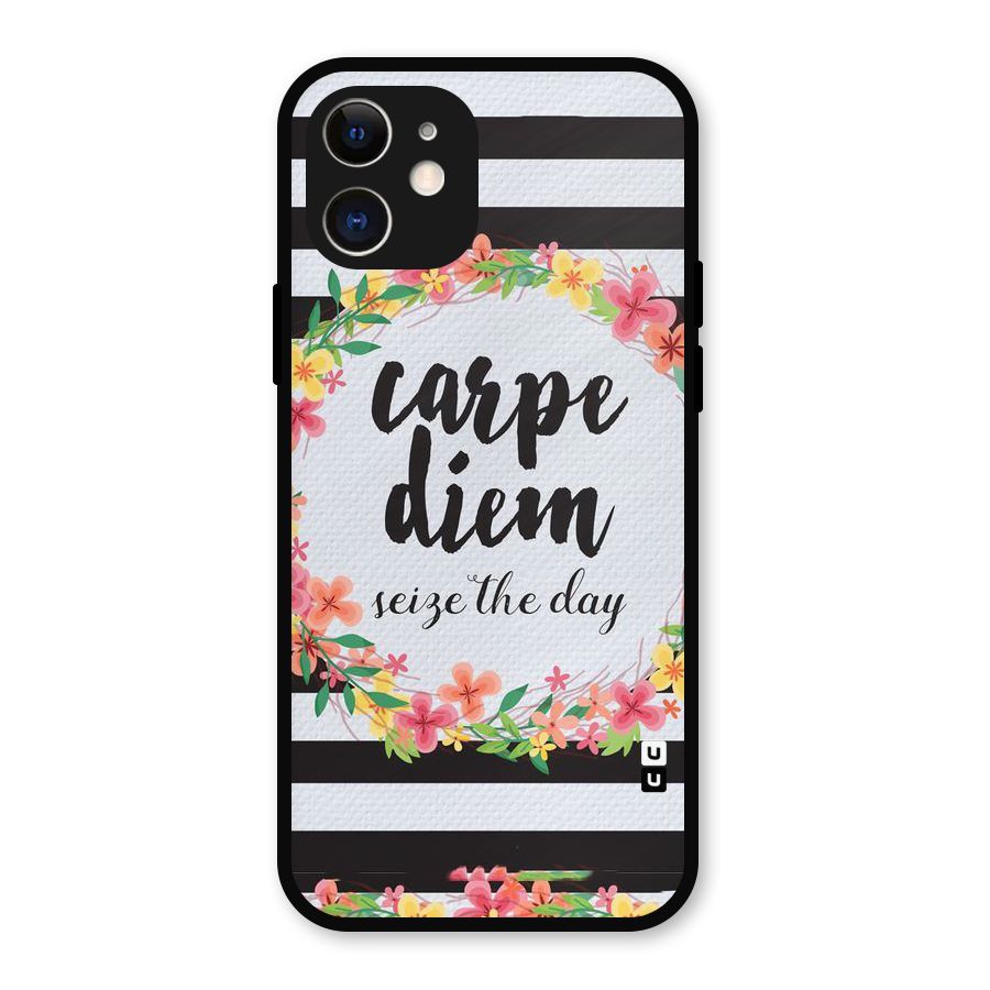Floral Seize The Day Metal Back Case for iPhone 12