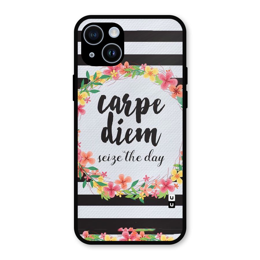 Floral Seize The Day Metal Back Case for iPhone 14