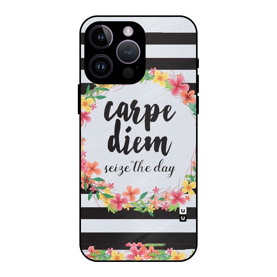 Floral Seize The Day Metal Back Case for iPhone 14 Pro Max