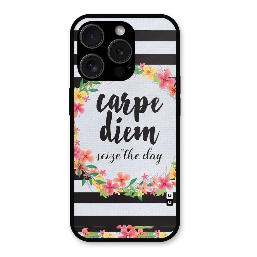 Floral Seize The Day Metal Back Case for iPhone 15 Pro