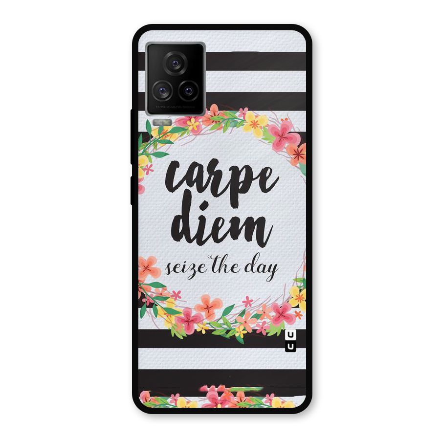 Floral Seize The Day Metal Back Case for iQOO 7 Legend 5G