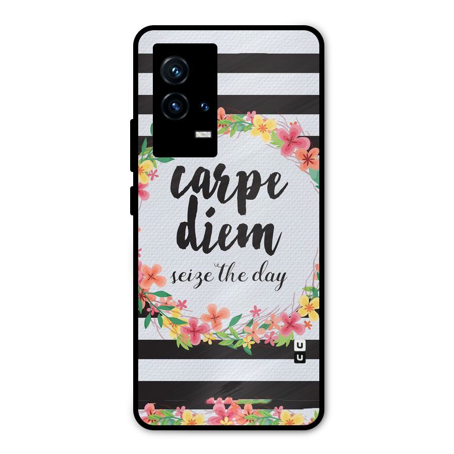 Floral Seize The Day Metal Back Case for iQOO 9 5G