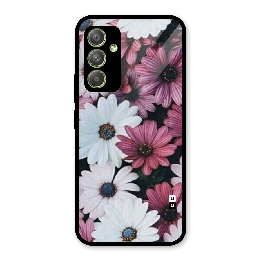 Floral Shades Pink Glass Back Case for Galaxy A54
