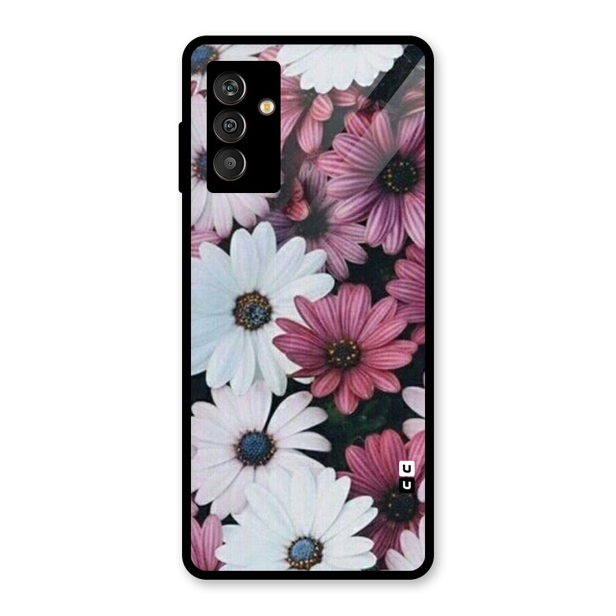 Floral Shades Pink Glass Back Case for Galaxy M13