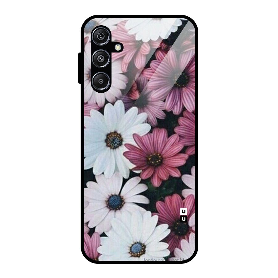 Floral Shades Pink Glass Back Case for Galaxy M34 5G