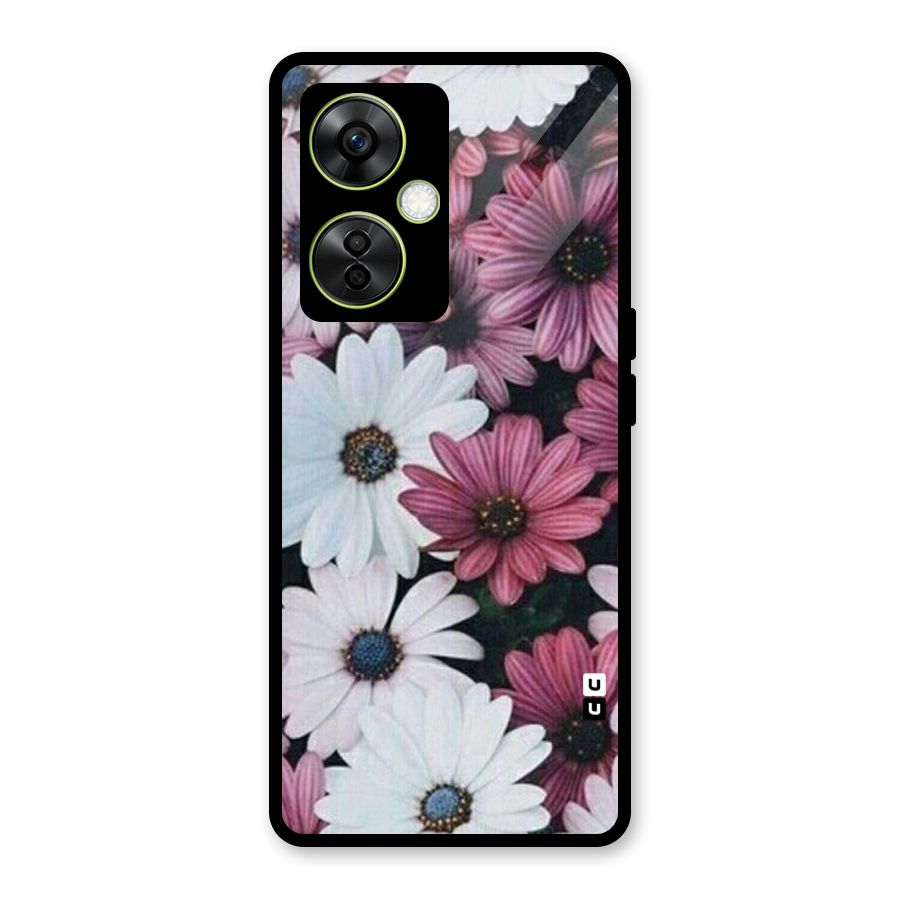 Floral Shades Pink Glass Back Case for OnePlus Nord CE 3 Lite