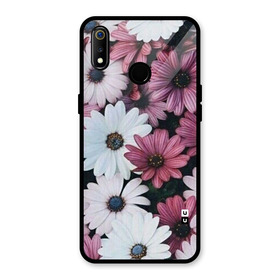 Floral Shades Pink Glass Back Case for Realme 3i