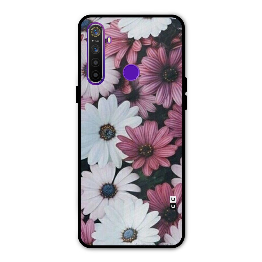 Floral Shades Pink Glass Back Case for Realme 5s