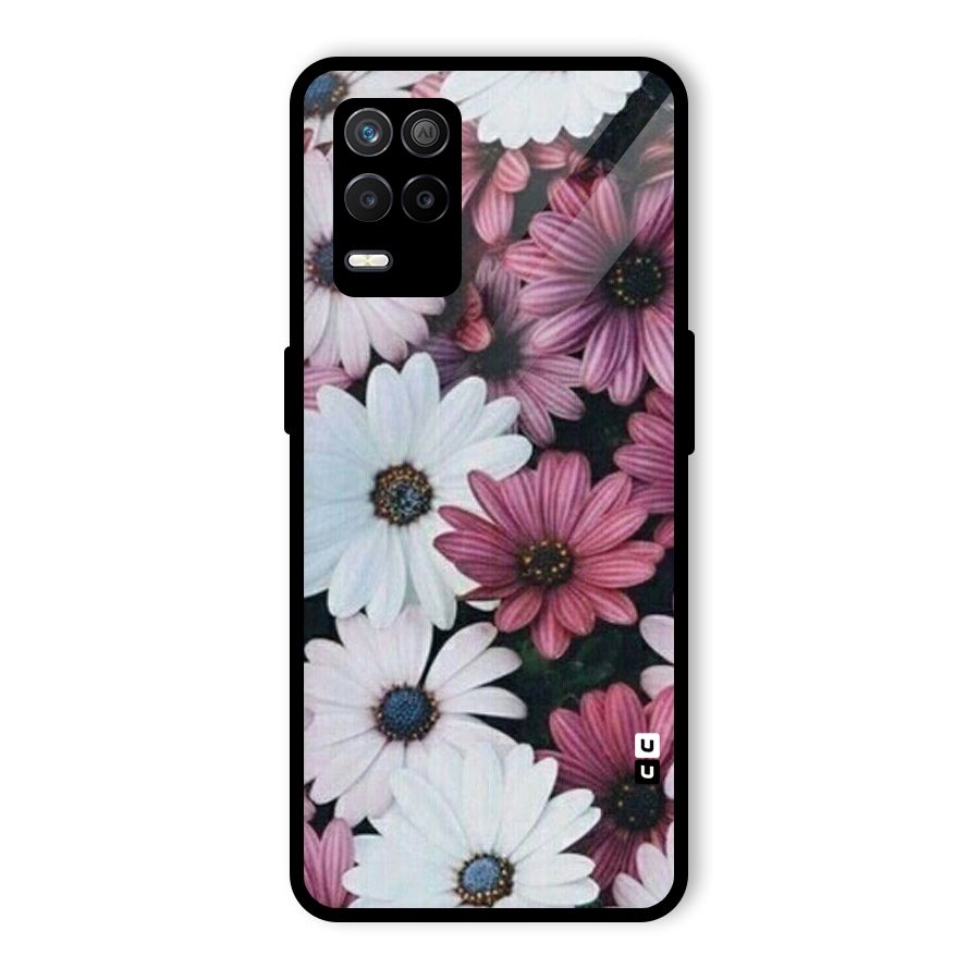 Floral Shades Pink Glass Back Case for Realme 8s 5G