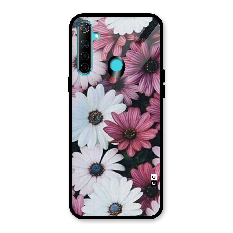 Floral Shades Pink Glass Back Case for Realme Narzo 10
