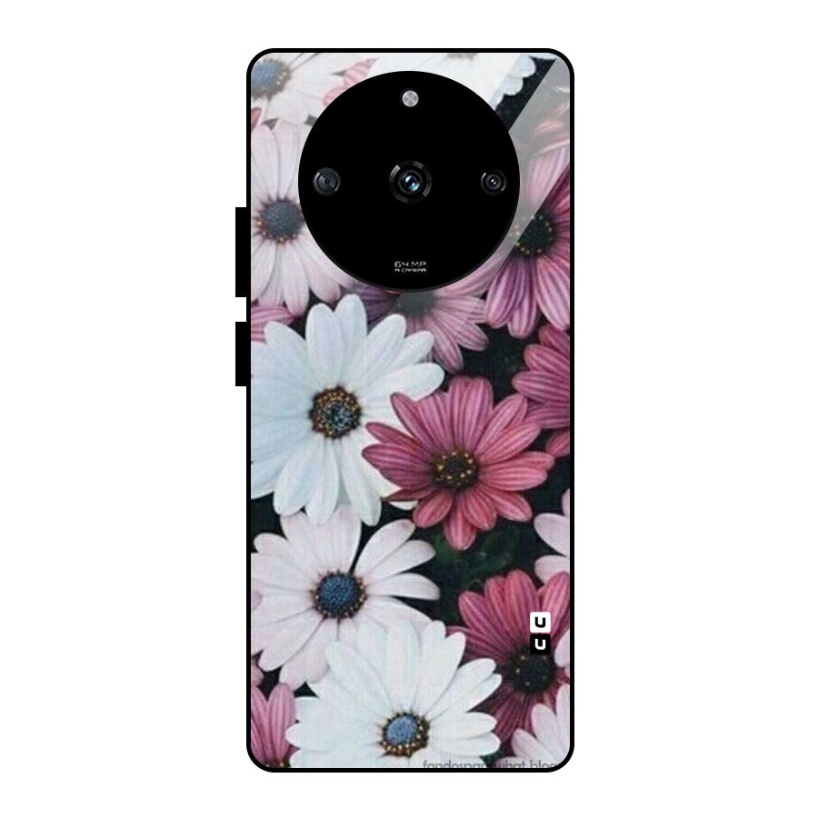 Floral Shades Pink Glass Back Case for Realme Narzo 60 5G