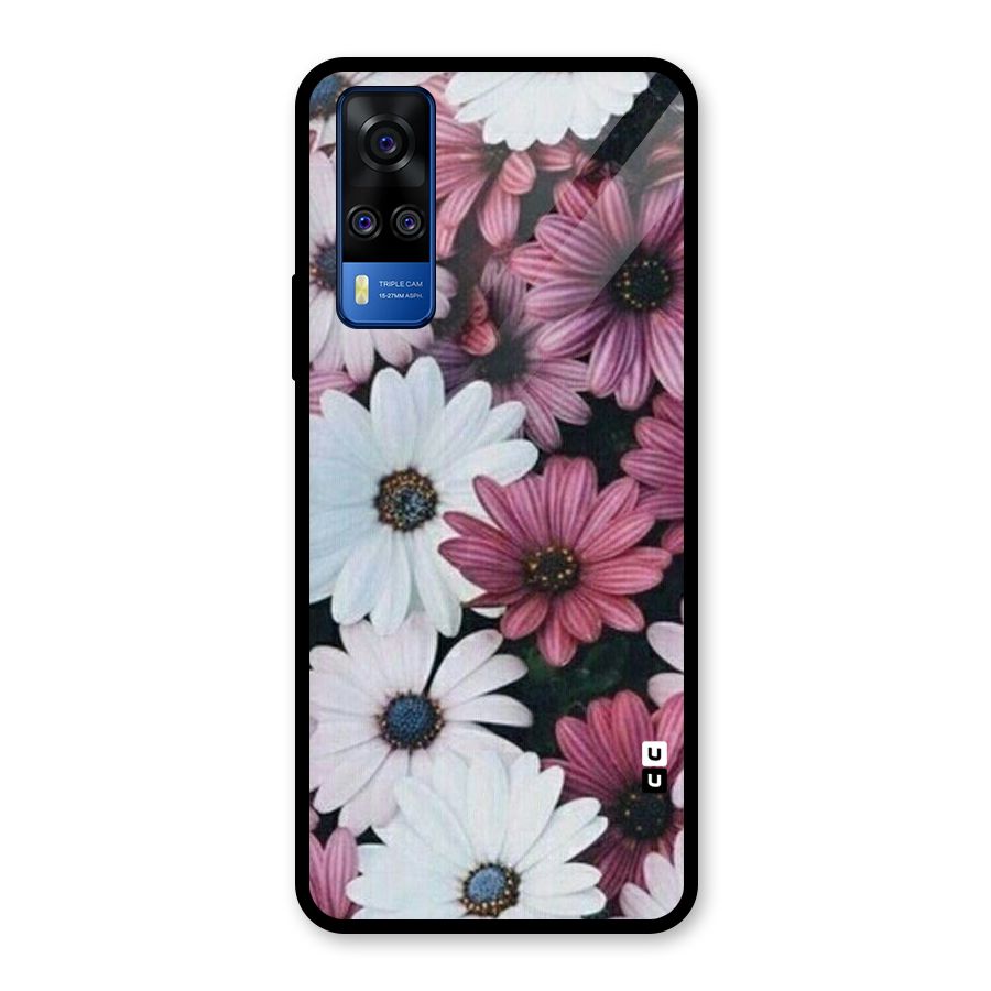Floral Shades Pink Glass Back Case for Vivo Y31