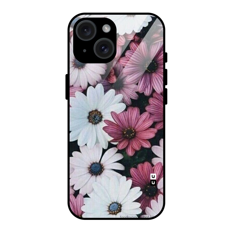 Floral Shades Pink Glass Back Case for iPhone 15