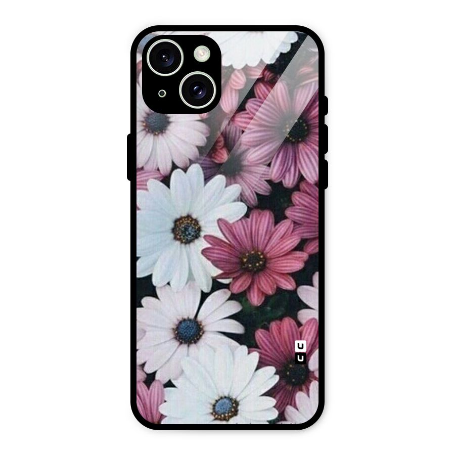 Floral Shades Pink Glass Back Case for iPhone 15 Plus