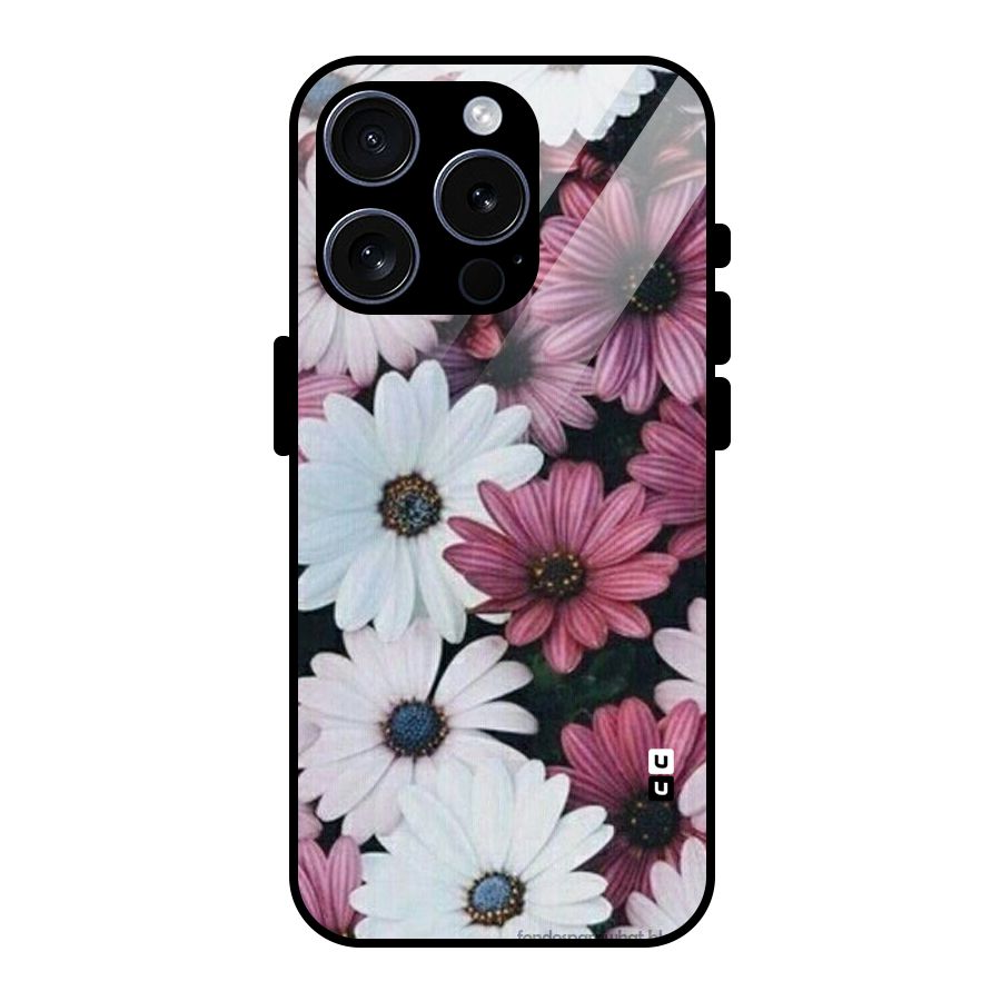 Floral Shades Pink Glass Back Case for iPhone 15 Pro
