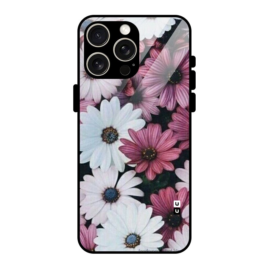 Floral Shades Pink Glass Back Case for iPhone 15 Pro Max