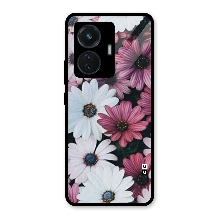 Floral Shades Pink Glass Back Case for iQOO Z6 44W