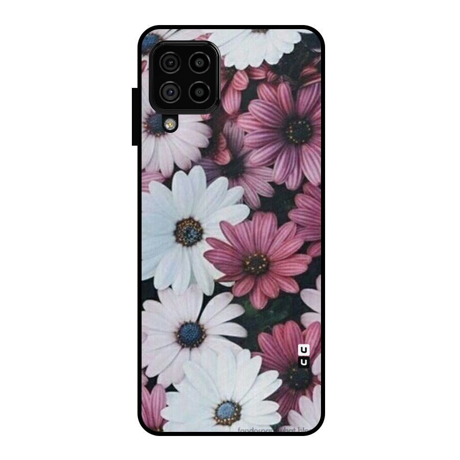 Floral Shades Pink Metal Back Case for Galaxy A22 4G