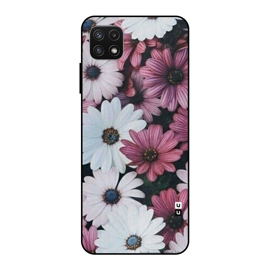 Floral Shades Pink Metal Back Case for Galaxy A22 5G