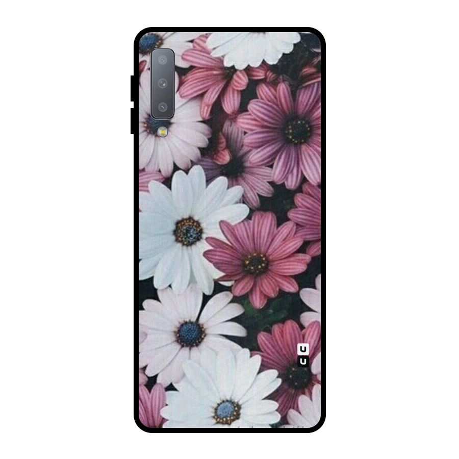 Floral Shades Pink Metal Back Case for Galaxy A7 (2018)