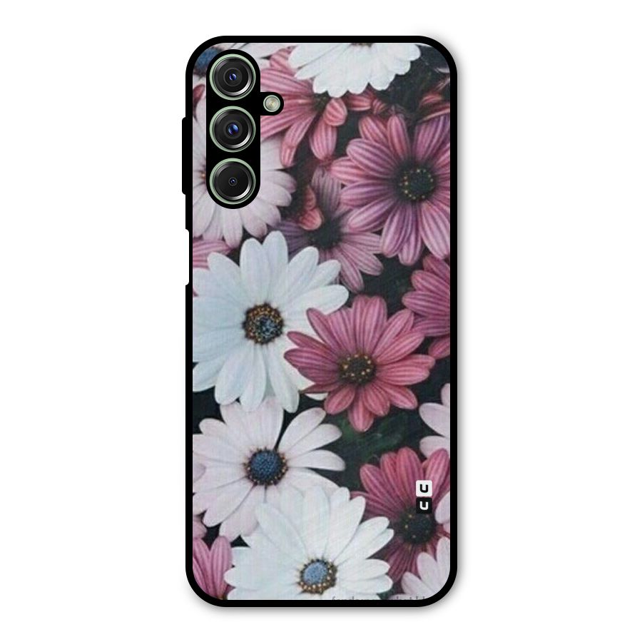Floral Shades Pink Metal Back Case for Galaxy F34