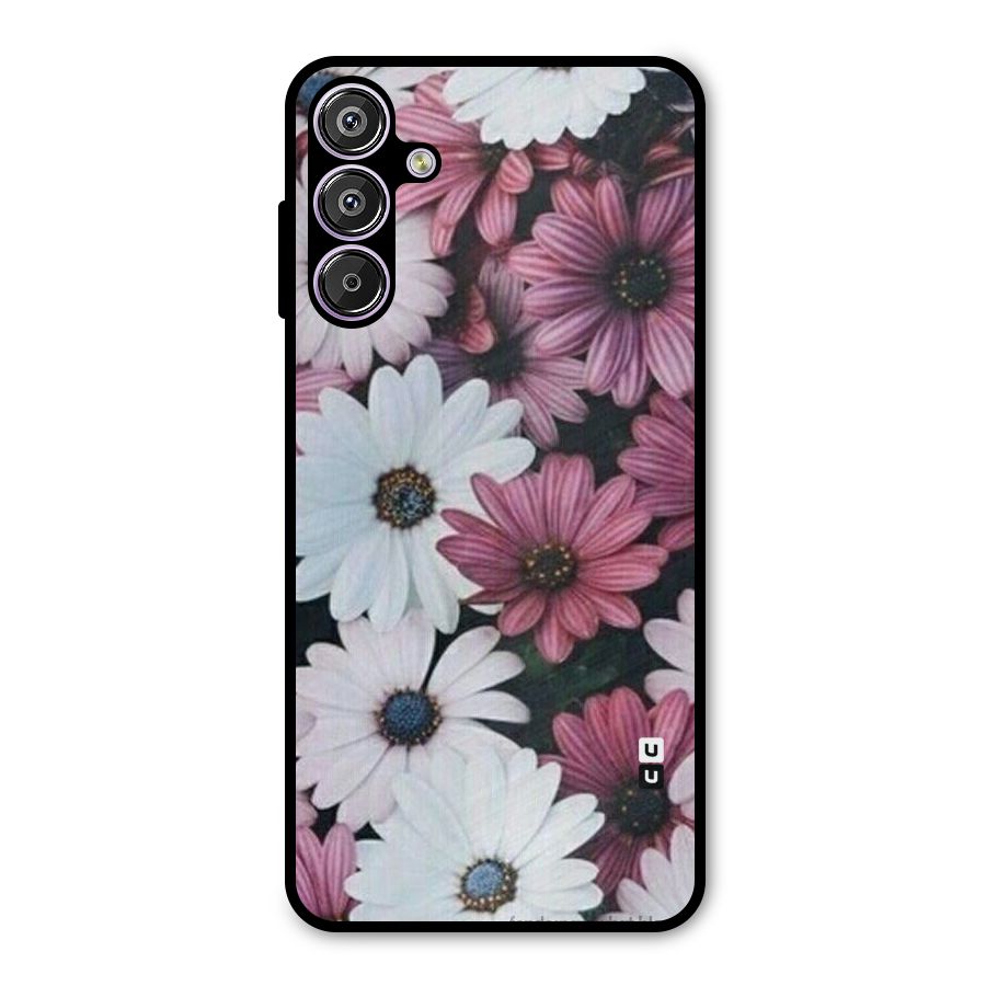 Floral Shades Pink Metal Back Case for Galaxy M15