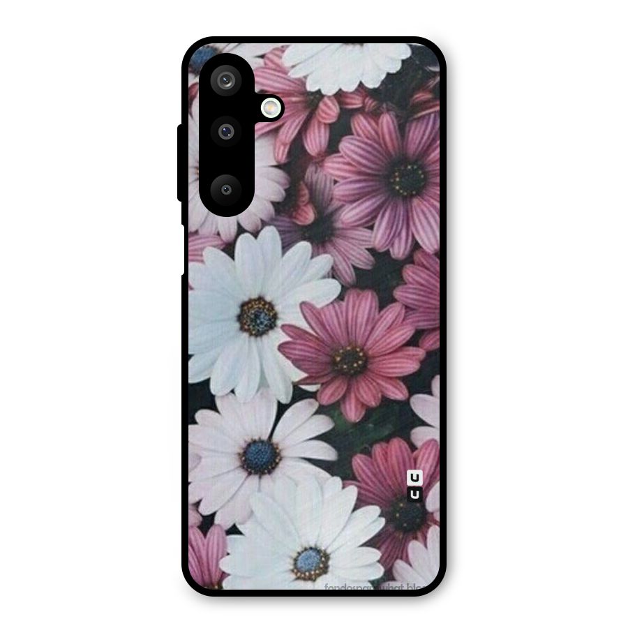 Floral Shades Pink Metal Back Case for Galaxy M16