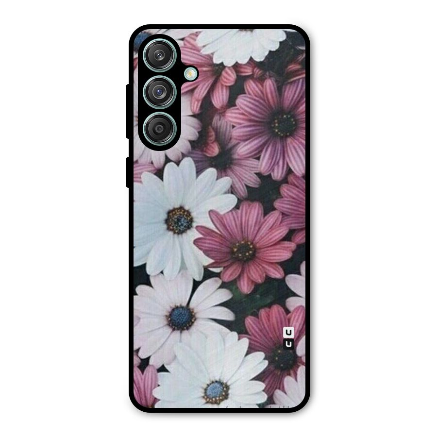 Floral Shades Pink Metal Back Case for Galaxy M55 5G