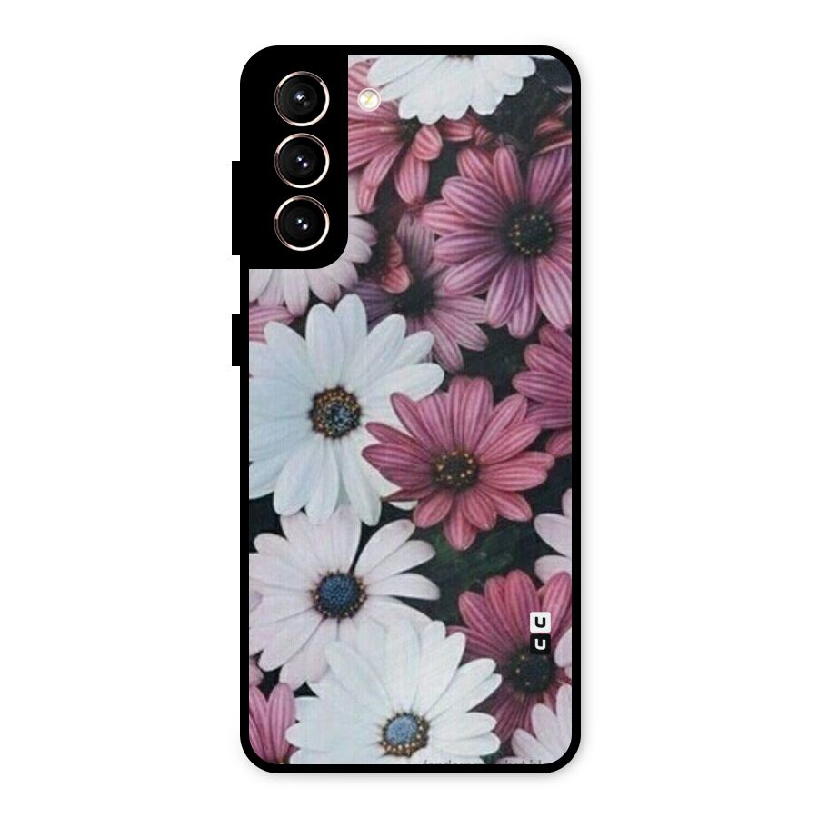 Floral Shades Pink Metal Back Case for Galaxy S21 5G