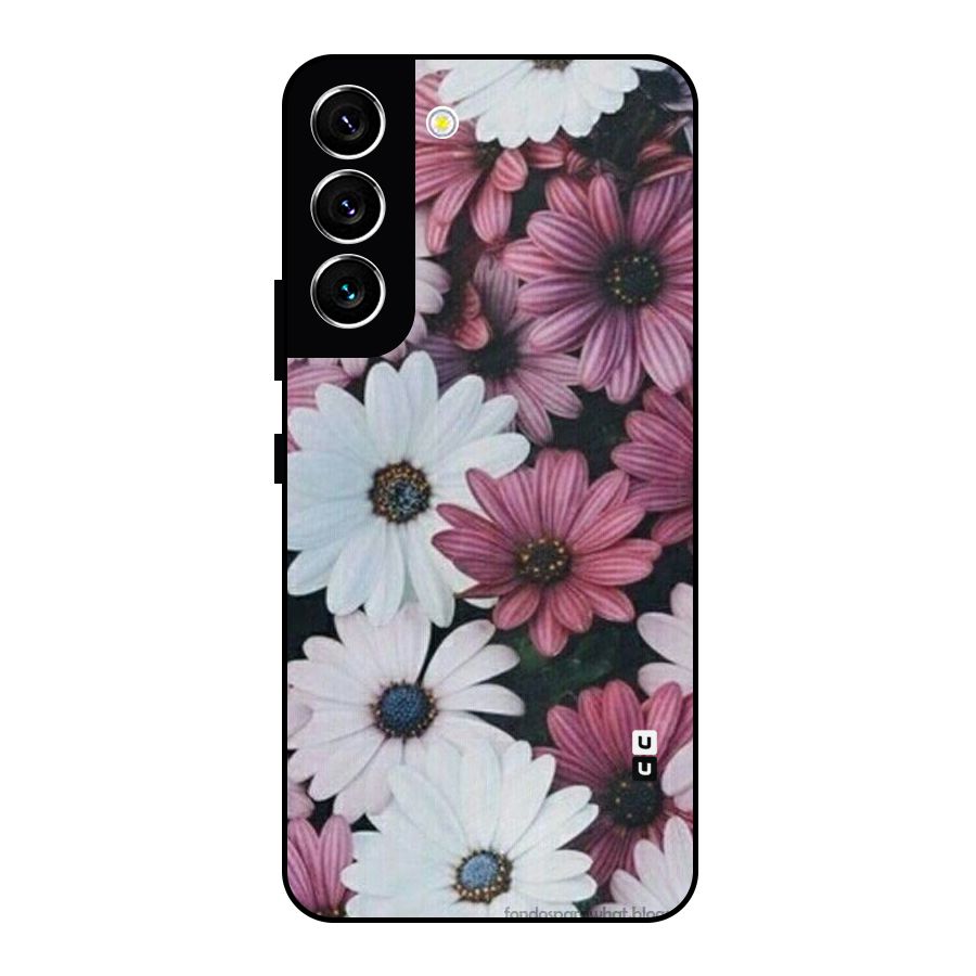 Floral Shades Pink Metal Back Case for Galaxy S22 5G