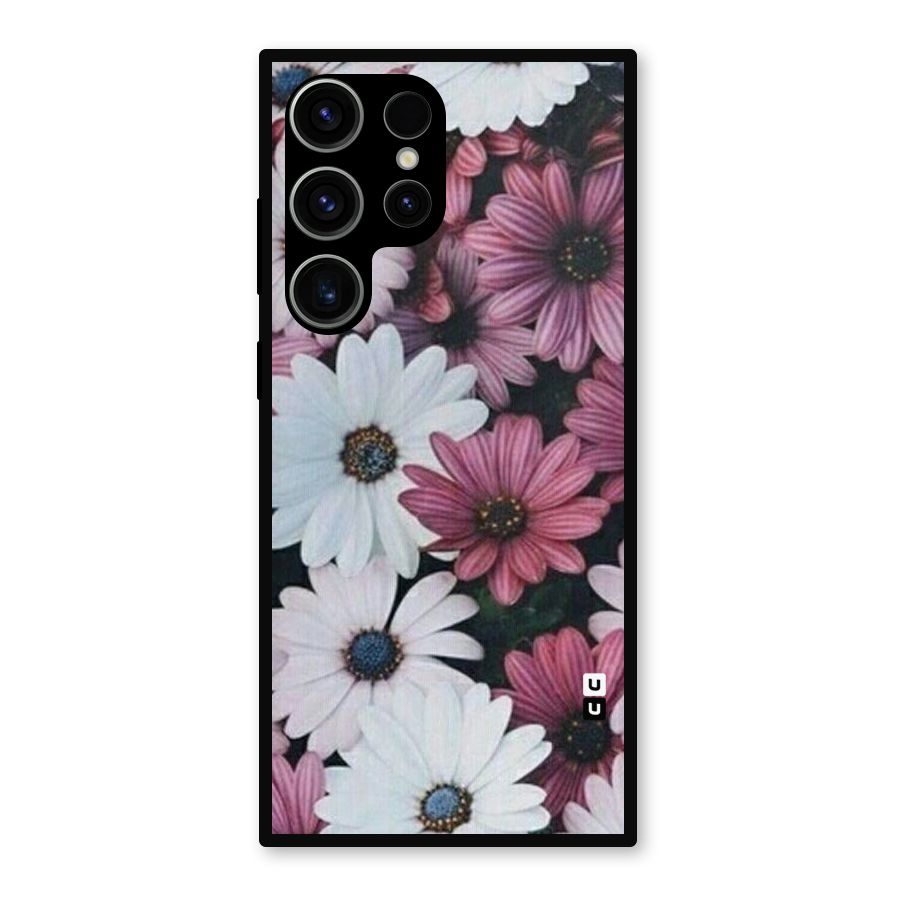 Floral Shades Pink Metal Back Case for Galaxy S23 Ultra