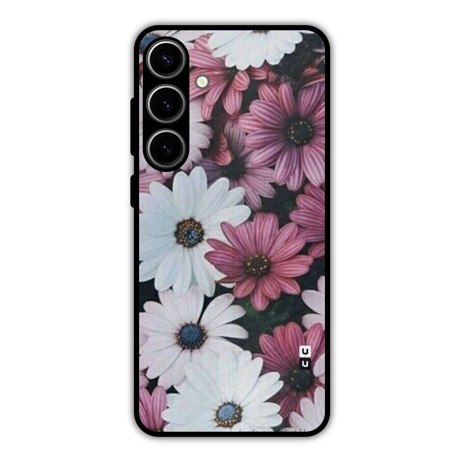 Floral Shades Pink Metal Back Case for Galaxy S24 Plus
