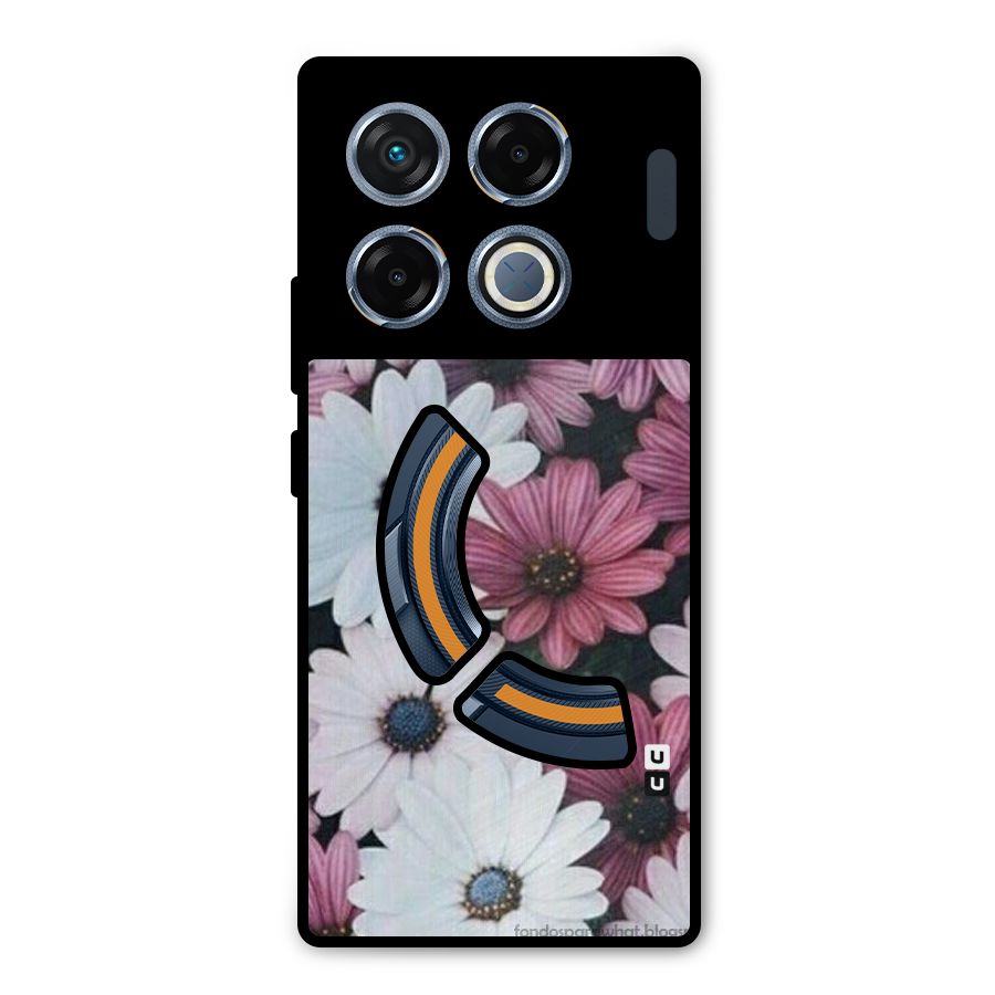 Floral Shades Pink Metal Back Case for Infinix GT 20 Pro
