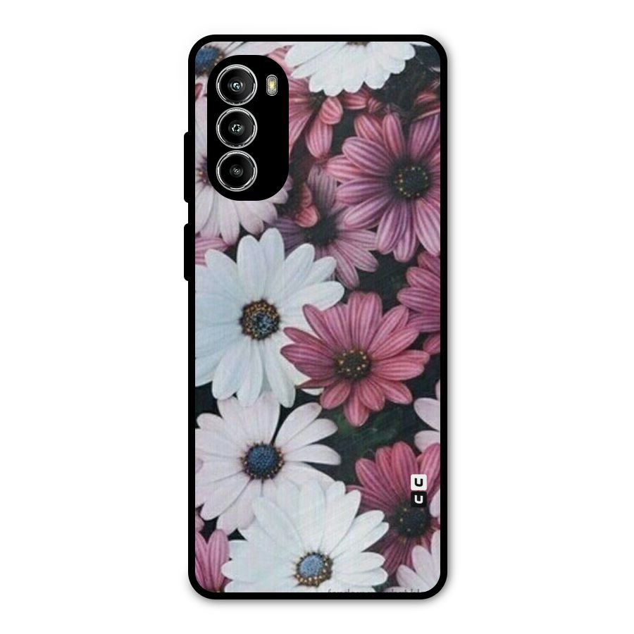 Floral Shades Pink Metal Back Case for Moto G52