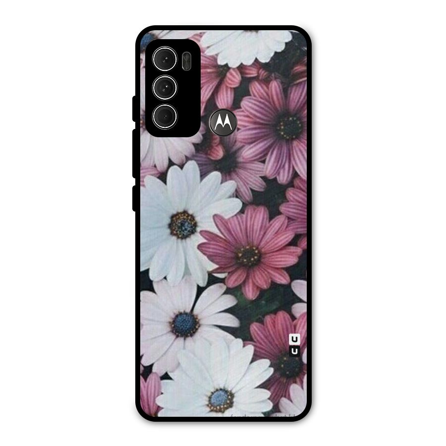 Floral Shades Pink Metal Back Case for Moto G60