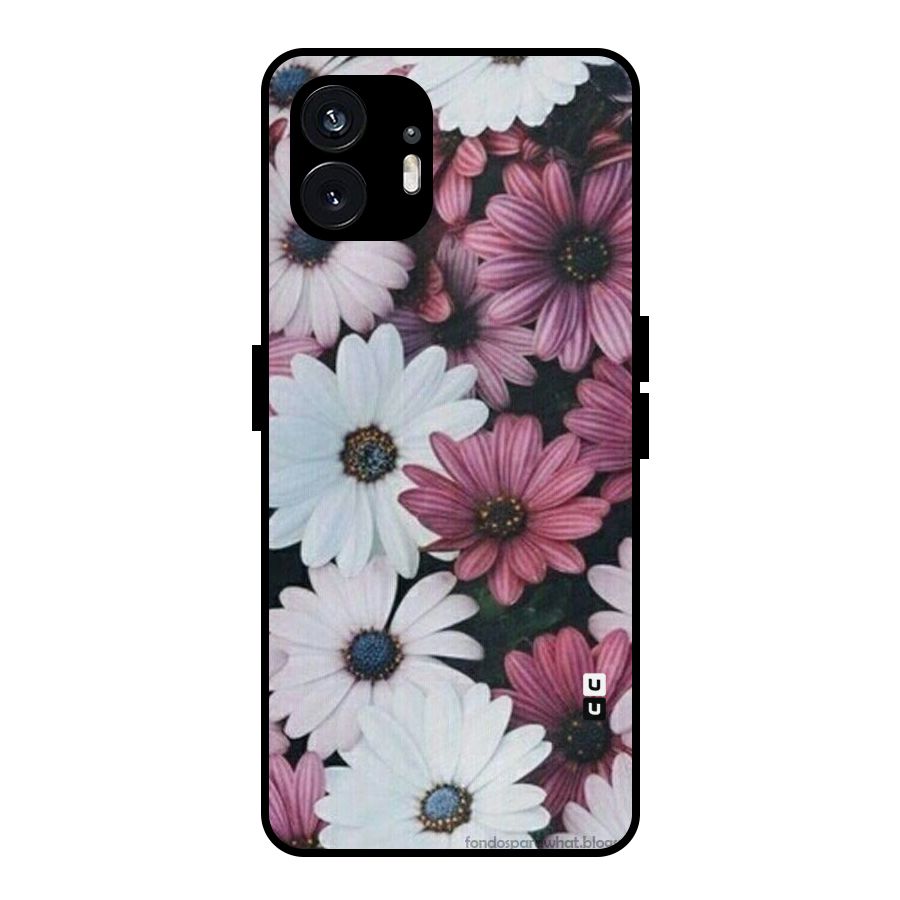 Floral Shades Pink Metal Back Case for Nothing Phone 2