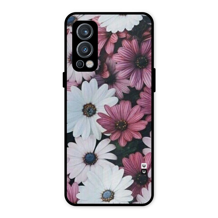 Floral Shades Pink Metal Back Case for OnePlus Nord 2 5G