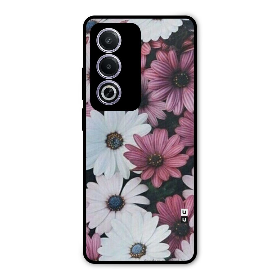Floral Shades Pink Metal Back Case for Oppo A3 Pro