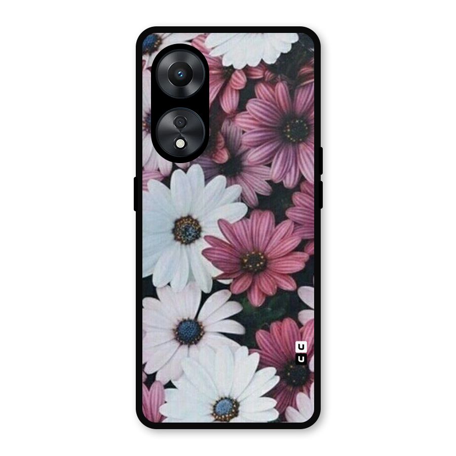 Floral Shades Pink Metal Back Case for Oppo A78