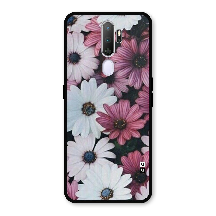 Floral Shades Pink Metal Back Case for Oppo A9 (2020)